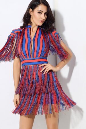 stripe fringe dress (5)