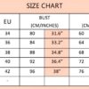 Lily Blue evening gown size chart