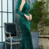Paloma green sequin gown 3