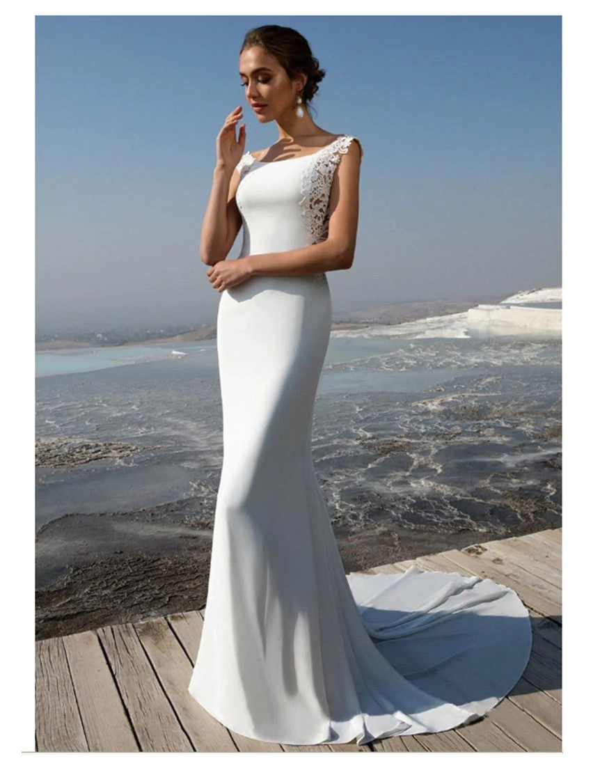 White Mermaid Wedding Gown Evelyn Belluci - Bridal Dresses